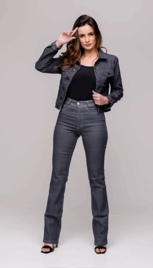 Calça Jeans Bootcut Cinza - REF 1020