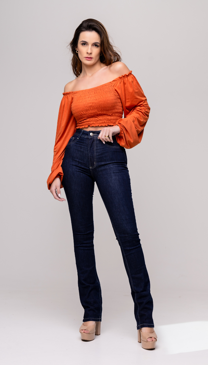Calça Jeans Bootcut Escura - REF 1026