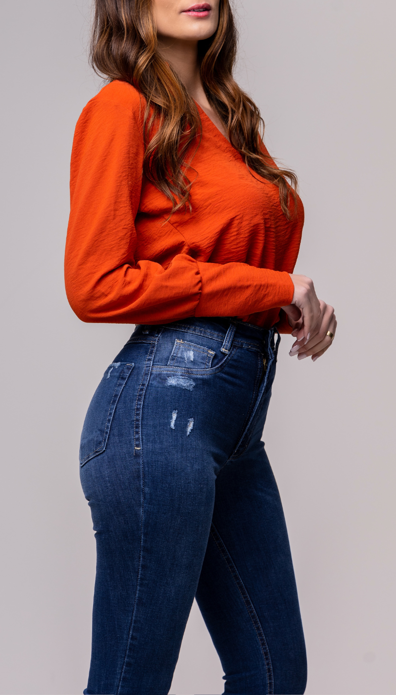 Calça Jeans Bootcut c/Puídos - REF 1041 - Imagem 3