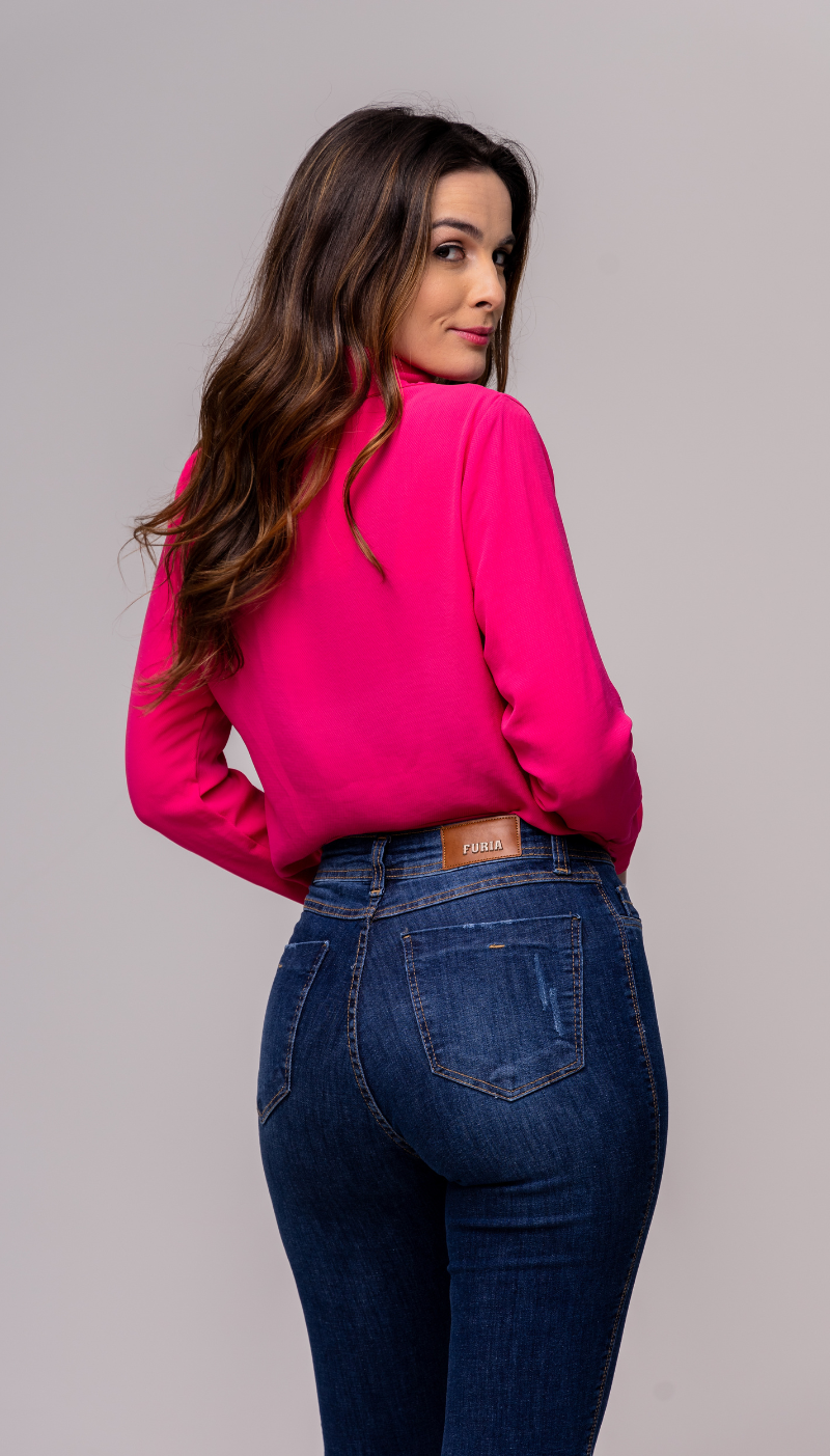 Calça Jeans Skinny Escura C/Puídos - REF 1021 - Imagem 4