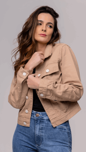 Jaqueta Jeans Feminina Nude - REF 1718
