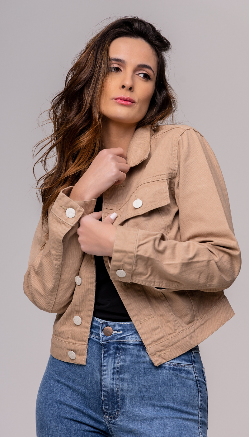 Jaqueta Jeans Feminina Nude - REF 1718