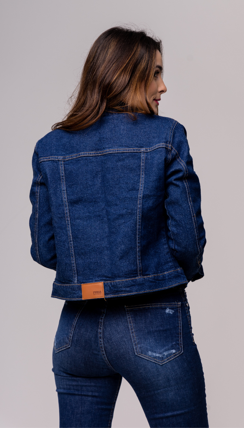 Jaqueta Jens Escura Feminina - REF 1720 - Imagem 3