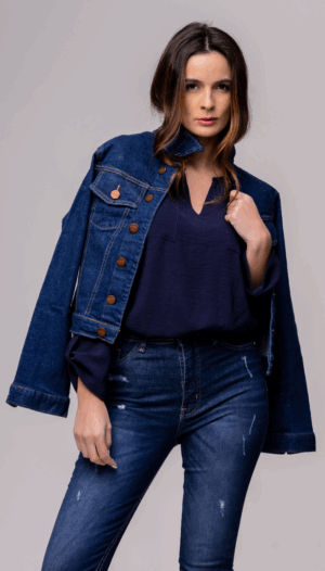 Jaqueta Jens Escura Feminina - REF 1720