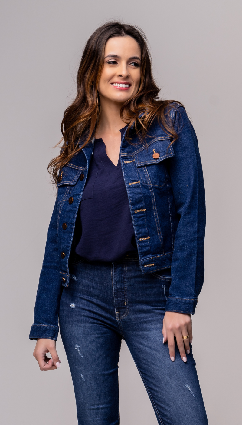 Jaqueta Jens Escura Feminina - REF 1720 - Imagem 2